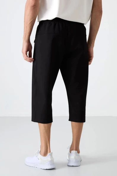 TOMMY LIFE Koyu Lacivert Fermuar Cepli Standart Kalıp Klasik Paça Erkek Kapri-83090 - Resim 3