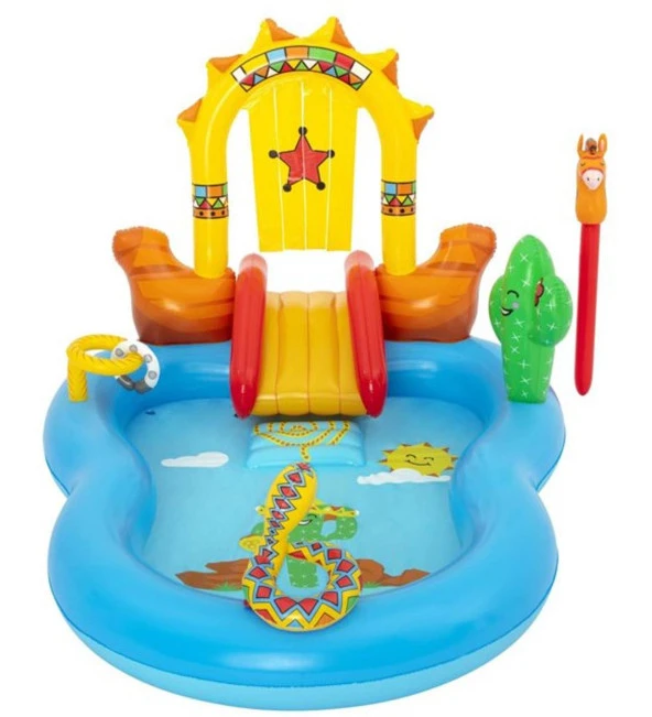 Bestway 53118 Wild West Kaydıraklı Fıskiyeli Aksesuarlı AquaPark Şişme Eğlence Havuzu -264x188x140 cm - 3