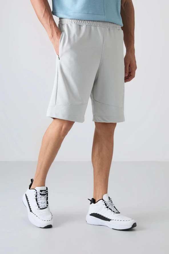 Tommy Life Taş Pamuklu Kalın Yumuşak Dokulu Comfort Fit Baskılı Erkek Şort - 81265 - Resim 2