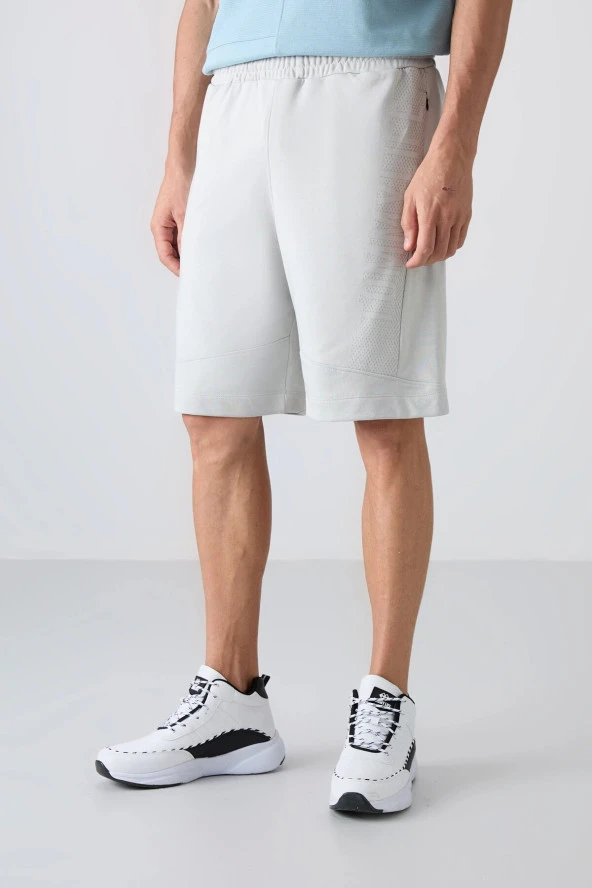 Tommy Life Taş Pamuklu Kalın Yumuşak Dokulu Comfort Fit Baskılı Erkek Şort - 81265 - Resim 3