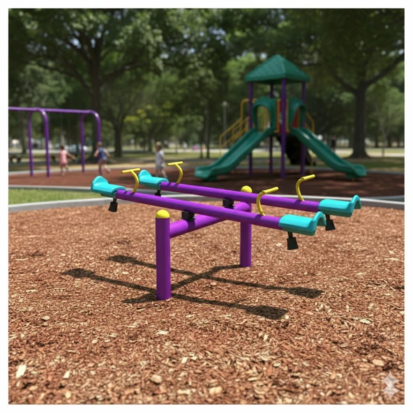 Dörtlü Tahterevalli Metal, Çocuk Oyun Elemanı ürün görseli 1