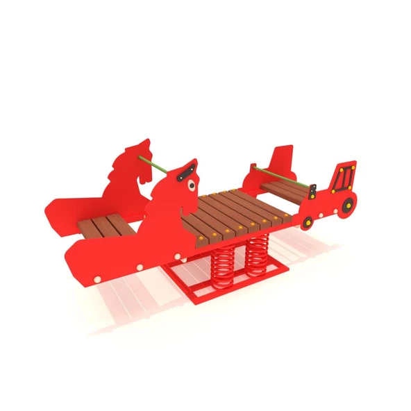 Kompakt Tahterevalli, At ve Araba Figürlü Model - 2