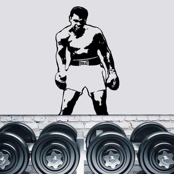 Muhammed Ali, Profesyonel Boksör Dekoratif Duvar Sticker, Çıkartma, Etiket Kahverengi
