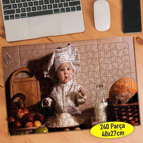Küçük Sevimli Aşçı Bebek 240 Parça Puzzle Yapboz-Nice12
