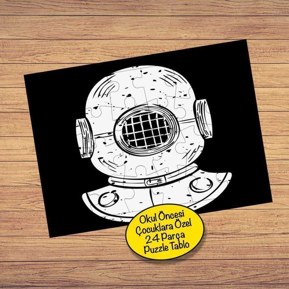 Astronot Kafası 24 Parça Çocuklara Özel Yapboz Tablo-53876-8373