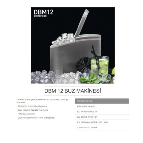 Dijitsu DBM 12 12 kg Buz Makinesi