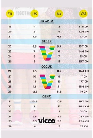 Vicco Mizu Işıklı Phylon Taban Ortopedik Çocuk Boğazlı Spor Ayakkabı - 7