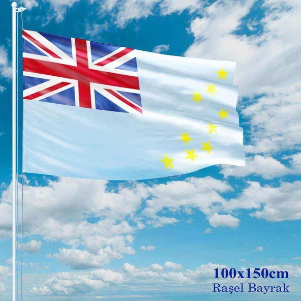 Tuvalu Bayrağı - 100x150 cm (1 metre x 1,5 metre) - Raşel Kumaş