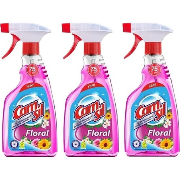 Camsil Floral Cam Temizleyici 500 ml x 3 Adet