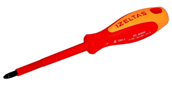 İzeltaş 4145 6X100 İzoleli Yıldız Uçlu Tornavida ürün görseli 1