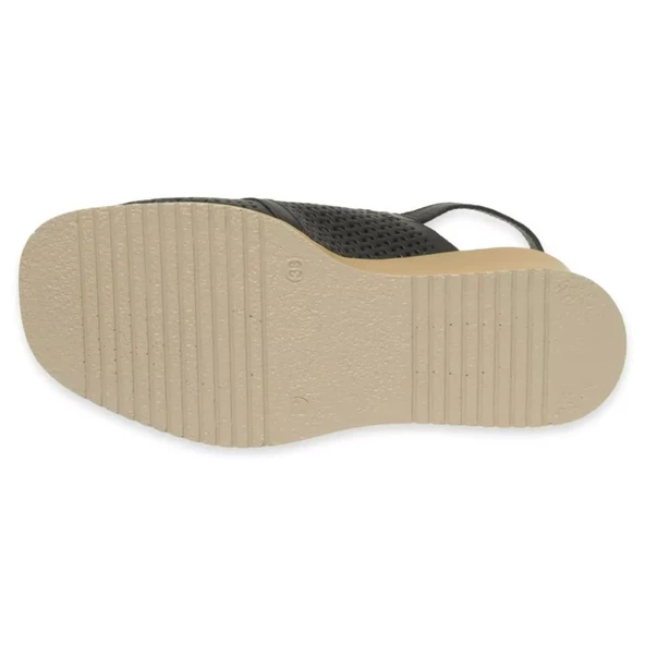 MAMMAMİA D24YS-1450 DOLGU TOPUK ZIMBALI DERİ KADIN SANDALET - 5