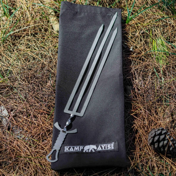 Kamp Ayısı® Sai™ 3'lü Paslanmaz Çelik Büyük Et ve Tavuk Şişi - 5