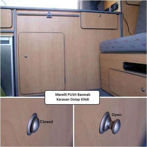 Marelli PUSH karavan ve tekneler için basmalı dolap ve çekmece kilidi - 7