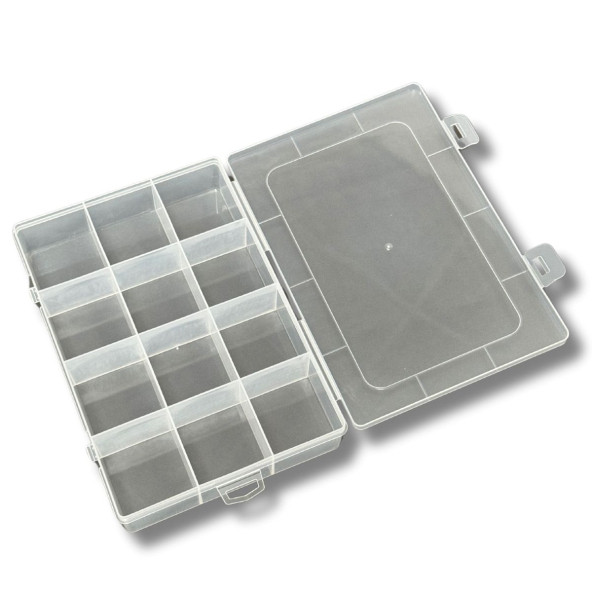 12 Bölmeli Kolye, Yüzük, Takı Düzenleyici Organizer Plastik Şeffaf Kutu 13x19x3.5cm - 3