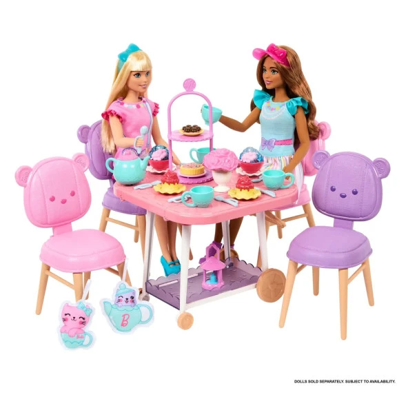 My First Barbie İlk Barbie Bebeğim Çay Partisi Oyun Seti HMM65 - 4