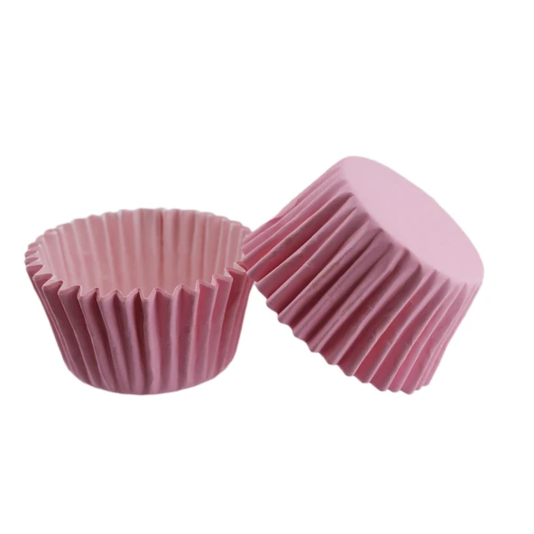 Cupcake Kalıbı Pet Kapsül  Kek Kalıbı 48X34 MM (100 Adet)  Pembe