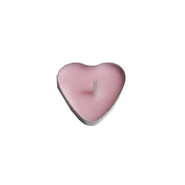 Kalp Tealight Mum Kalp Modeli (50 Adet)  Pembe