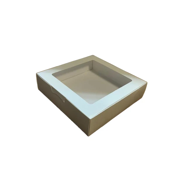 Karton Kutu Pencereli  Havlu Kutusu 25X25X5 (10 Adet)  Beyaz