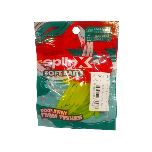 SpiinX Baby Fish Silikon 4.5cm 18P UV Yellow - 3