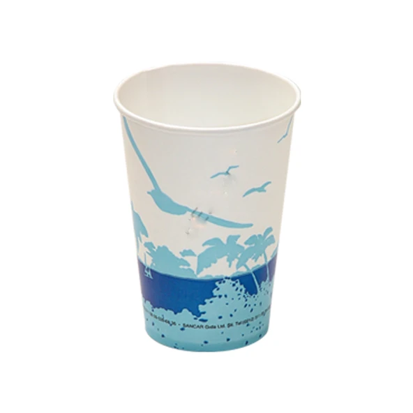 Karton Bardak  12 Oz Hawai Desenli (50 Adet)