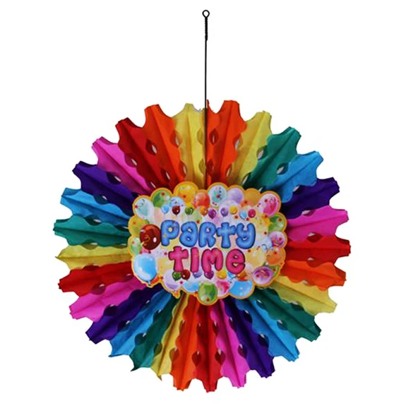 Süs Yelpaze Karışık Renk Party Time 50 Cm