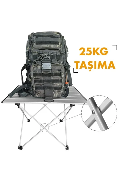 Kamp Masası Piknik Masası Balkon Masası Hafif Taşınabilir Çok Amaçlı Katlanır Alüminyum Kamp Masa - 4