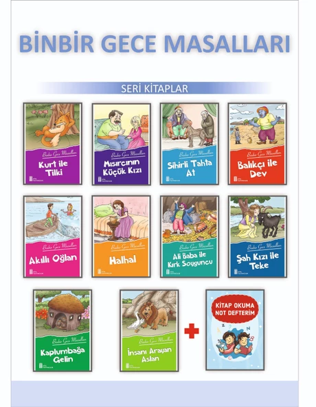 1.Sınıflar İçin Binbir Gece Masalları + Kitap Okuma Not Defteri ürün görseli 1