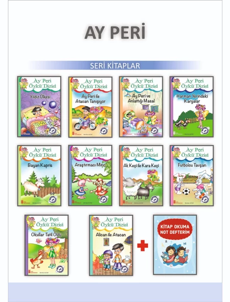 1.Sınıflar İçin Ay Peri Öykü Dizisi + Kitap Okuma Not Defteri ürün görseli 1