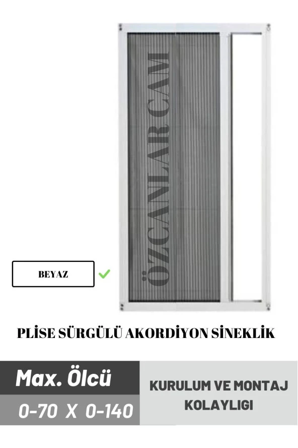 Plise Pileli Sürgülü Sineklik 0-70 X 0-140 Cm(AHŞAP PENCERE,PİMAPEN PENCERE) Pilise Pencere Sineklik - 2