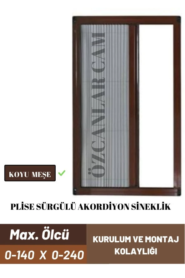 Plise Pileli Sürgülü Sineklik 0-140 X 0-240 Cm(ÇELİK KAPI, AHŞAP KAPI ,PİMAPEN KAPI) Pilise Sineklik - 5