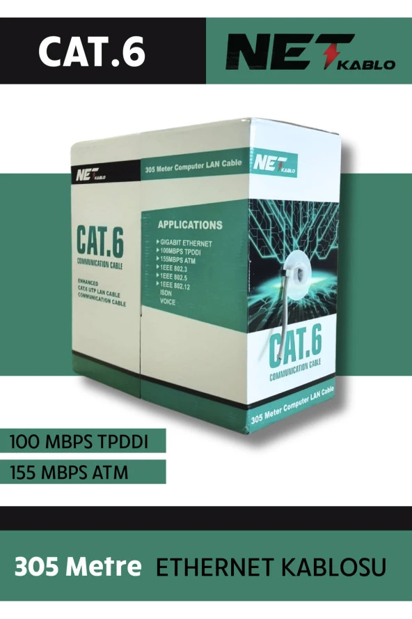Cat6 Kablo 305 Metre Ether Kablosu Cat6 Utp