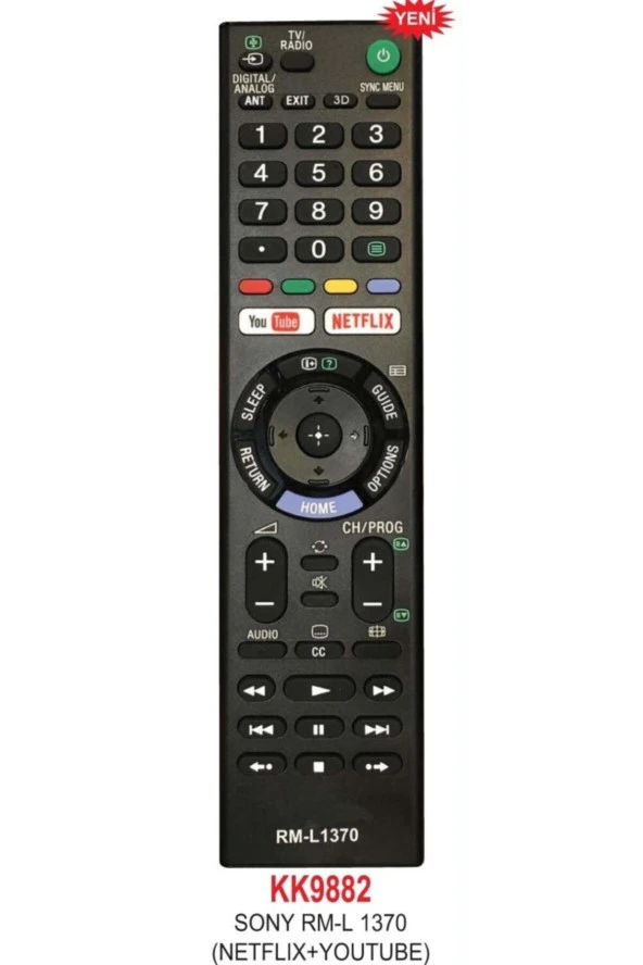 Rm-l 1370 Netflıx+you Tube Lcd Led Tv Kumandası Kk9882-16995