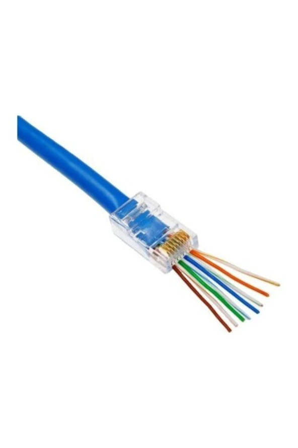 Yeni Nesil Jak Cat5/cat6 Rj45 Konnektör 100 Lü Paket Cat6 Ez Plug