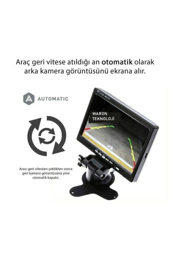 7 Inç Lcd Araç Monitör Geri Vites Kamerası Uyumlu - 4