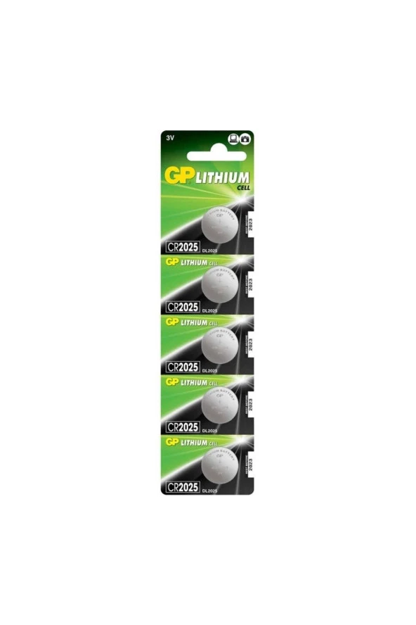 Gp Cr2025-c5 3v Lityum Düğme Pil 5'li Paket