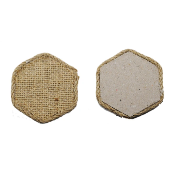 Jüt Hasır Çerçeve (Natural Kanaviçe Obje) Altıgen Model (10 Adet)