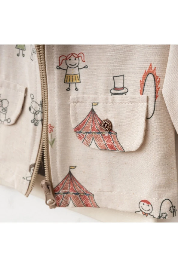 Çadır Baskı Montlu Takım Kırmızı - Resim 3