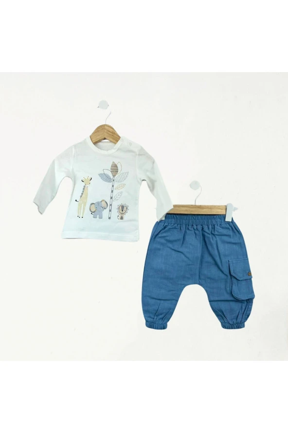 Safari Keten Yelekli Mavi - Resim 2