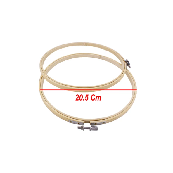 Ahşap Kasnak Natural Nakış Elİşi Kasnağı Vidalı Model NO6 20.5 CM - 2