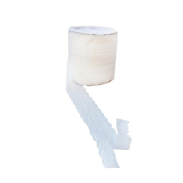 Kurdela Dantelli Çift 2 Katlı 5 Cm (10 Metre)  Beyaz