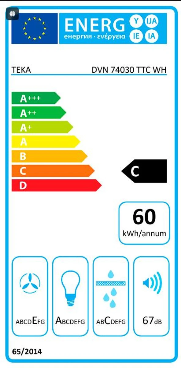 Teka DVN 74030 TTC 70 cm Duvar Tipi Beyaz Davlumbaz - 3
