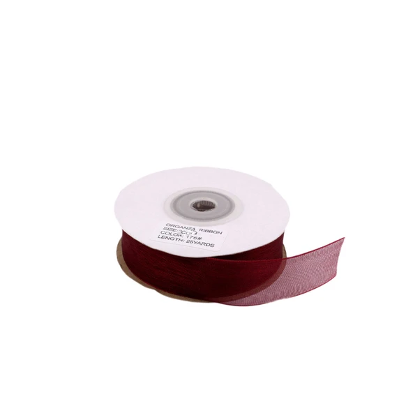 Organze Kurdele 30 MM (22 Metre)  Bordo