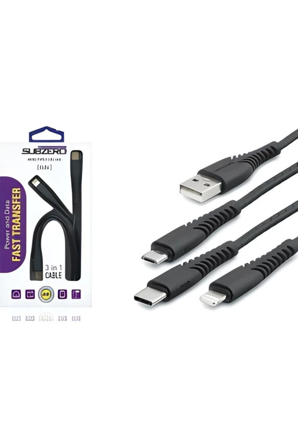 Usb Data Ve Şarj Kablosu Çoklu Kablo