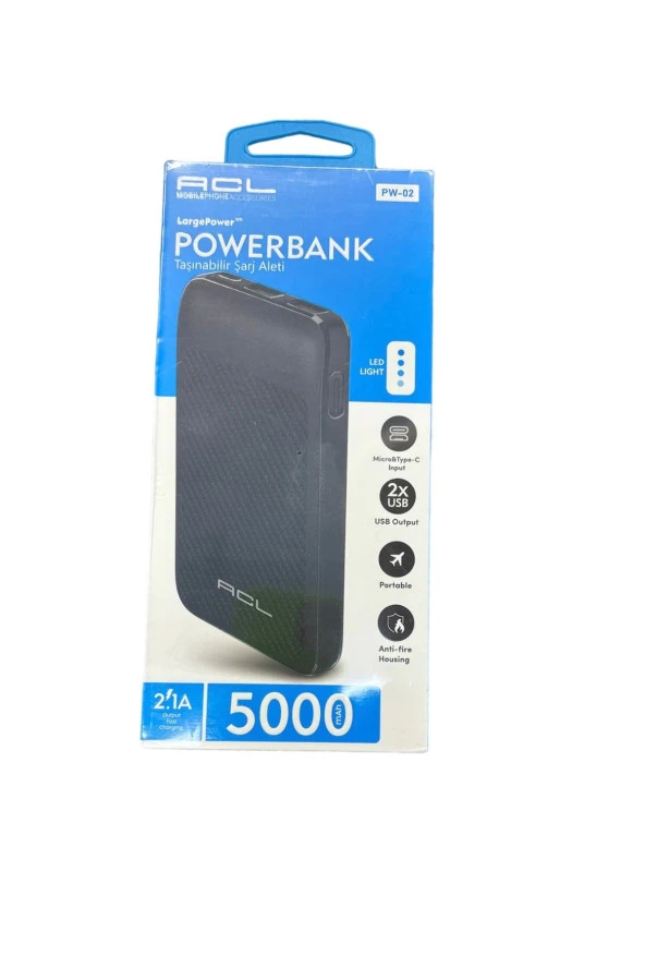 ACL Pw02 5000 Mah Powerbank Taşınabilir Şarj Aleti