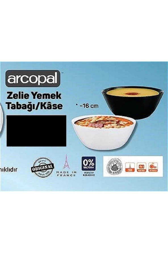 Luminarc Arcopal Zelie Siyah 6 Parça 6 Kişilik 16 cm Çorba Kasesi