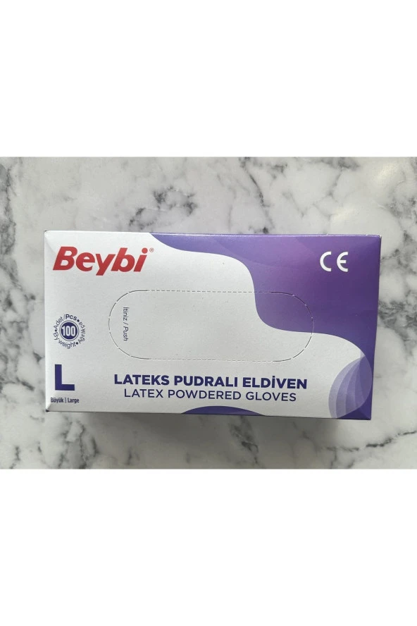 Beybi Lateks Pudralı Eldiven L beden