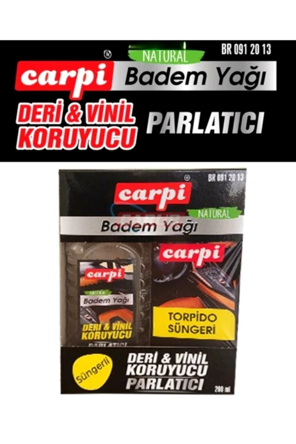 Carpi Lastik Parlatıcı Vinil Deri Koruyucu Badem Yağı-Süngerli 200ml