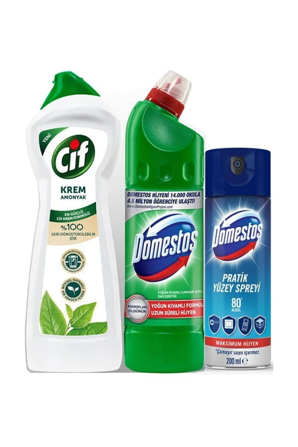 Domestos Dağ Esintisi 750ml+ 750ml + Domestos Sprey 200ml