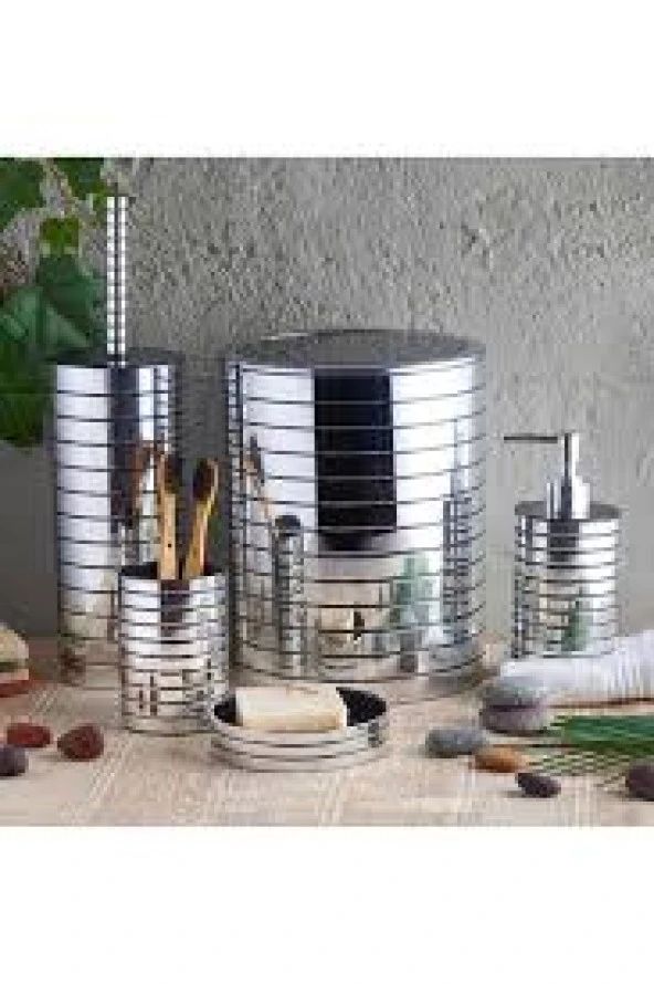 Perottı 14758 Lınea Gümüş 5 Li Banyo Set