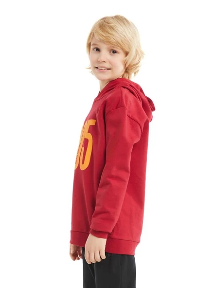 Galatasaray Orijinal 1905 Baskılı Kapüşonlu Kırmızı Çocuk Sweat  C232156 - 4